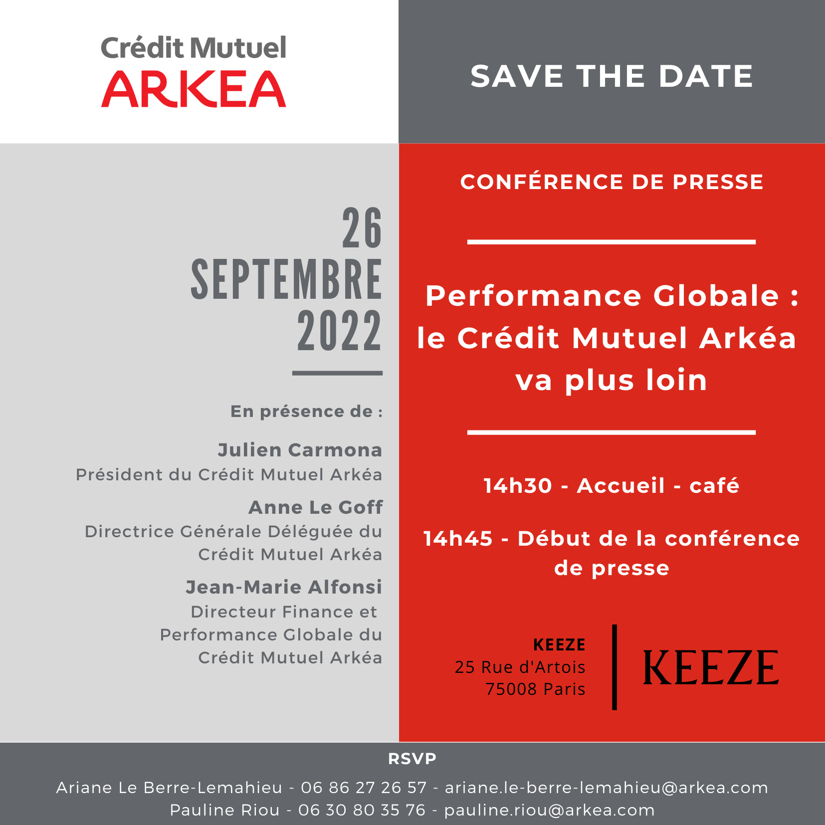 Image save the date conférence de presse Arkéa
